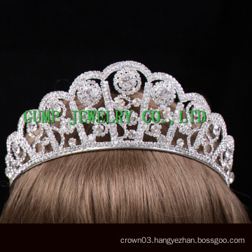 New Design Crystal tiara silver Rhinestone crown